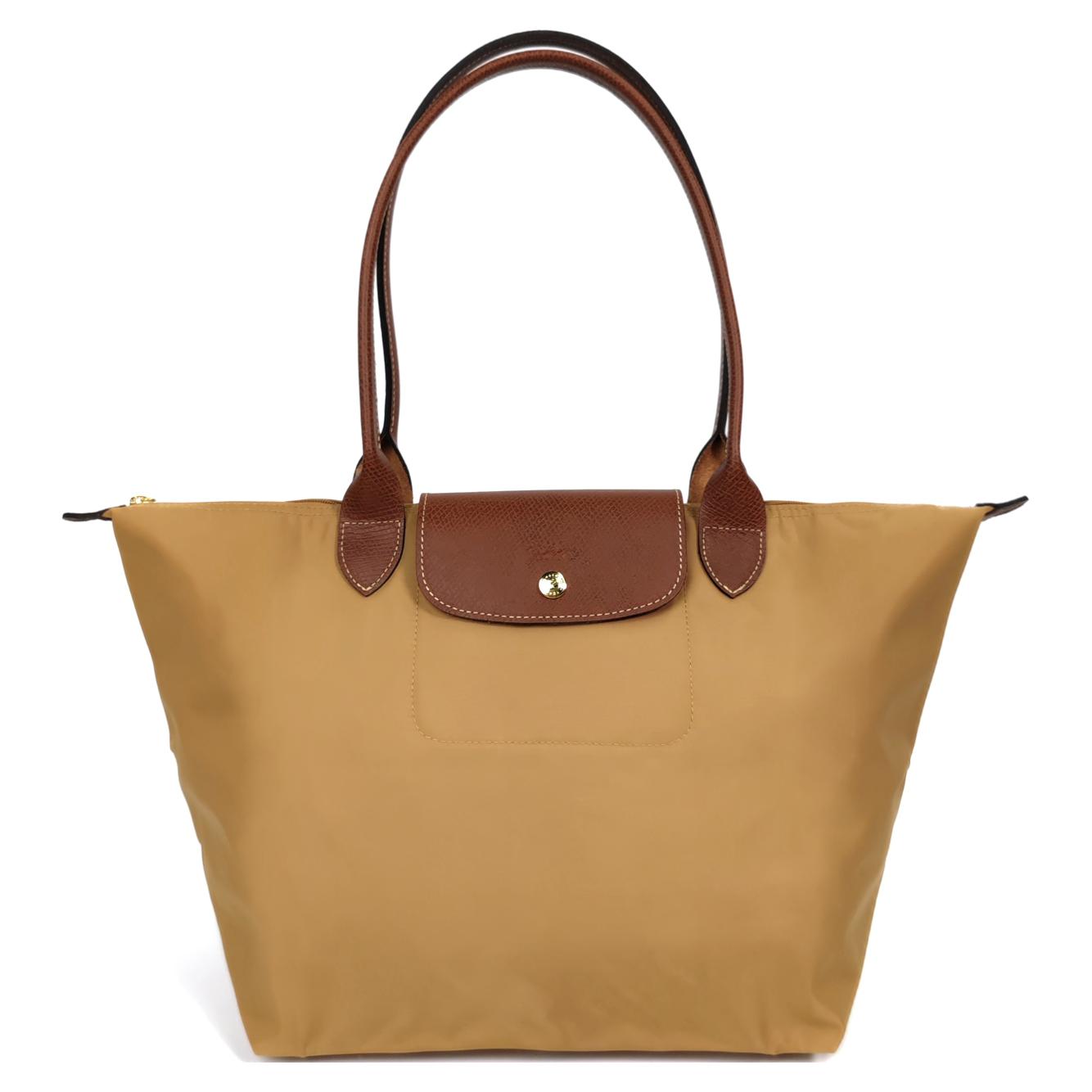 

Longchamp Le Pliage Double Handle Zipper Closure Recycled Canvas Tote Bag Women tote bag Khaki 1899089P86 Basic Set (Bag)