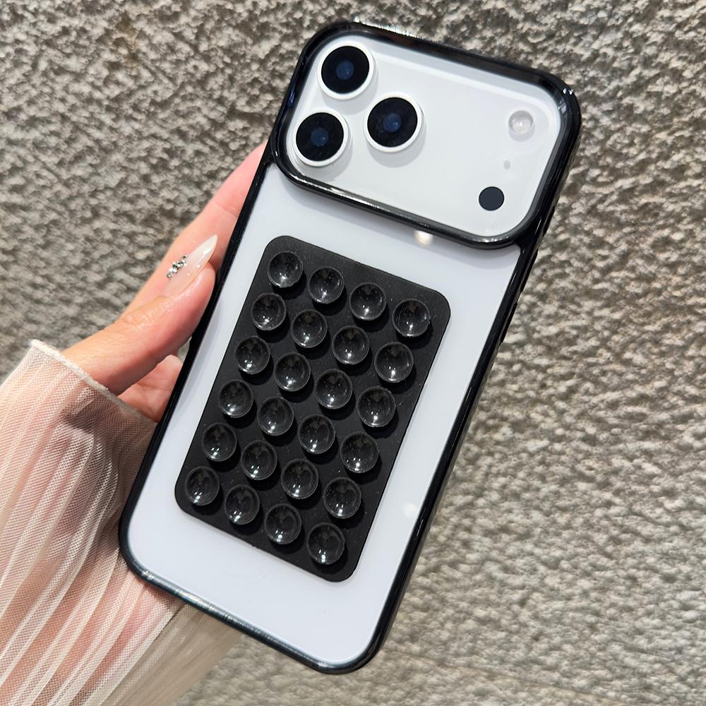3D Suction Cup Candy Color Phone Case For iPhone 17 16 15 14 Pro Max Air 16e 11 12 13 7 8 Plus XS XR X SE Shockproof Clear Cover