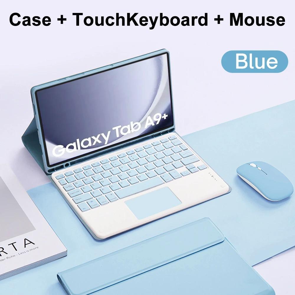 Keyboard Tablet Case for Samsung Galaxy Tab A9 Plus Leather Cover for Samsung Tab A9+ SM-X210 X216 X218 Magic Bluetooth Keyboard Case