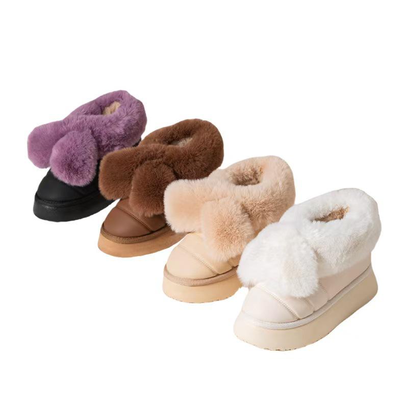 2025 Women's Winter Little Rabbit Snow Boots & Non-slip Cotton Slippers