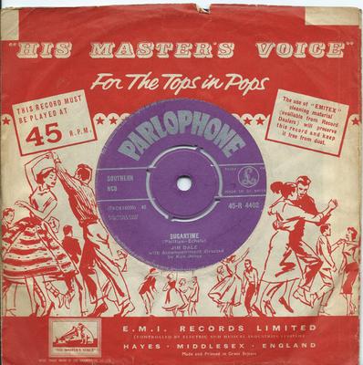 7-Zoll-Schallplatte JIM DALE - Sugartime 45R4402 Parlophone 1958 UK Rock Gebraucht
