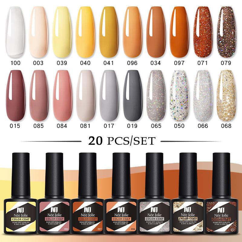 20-Color Nail Polish Glue Set Popular Color Phototherapy Glue Nail Shop Nail Glue
