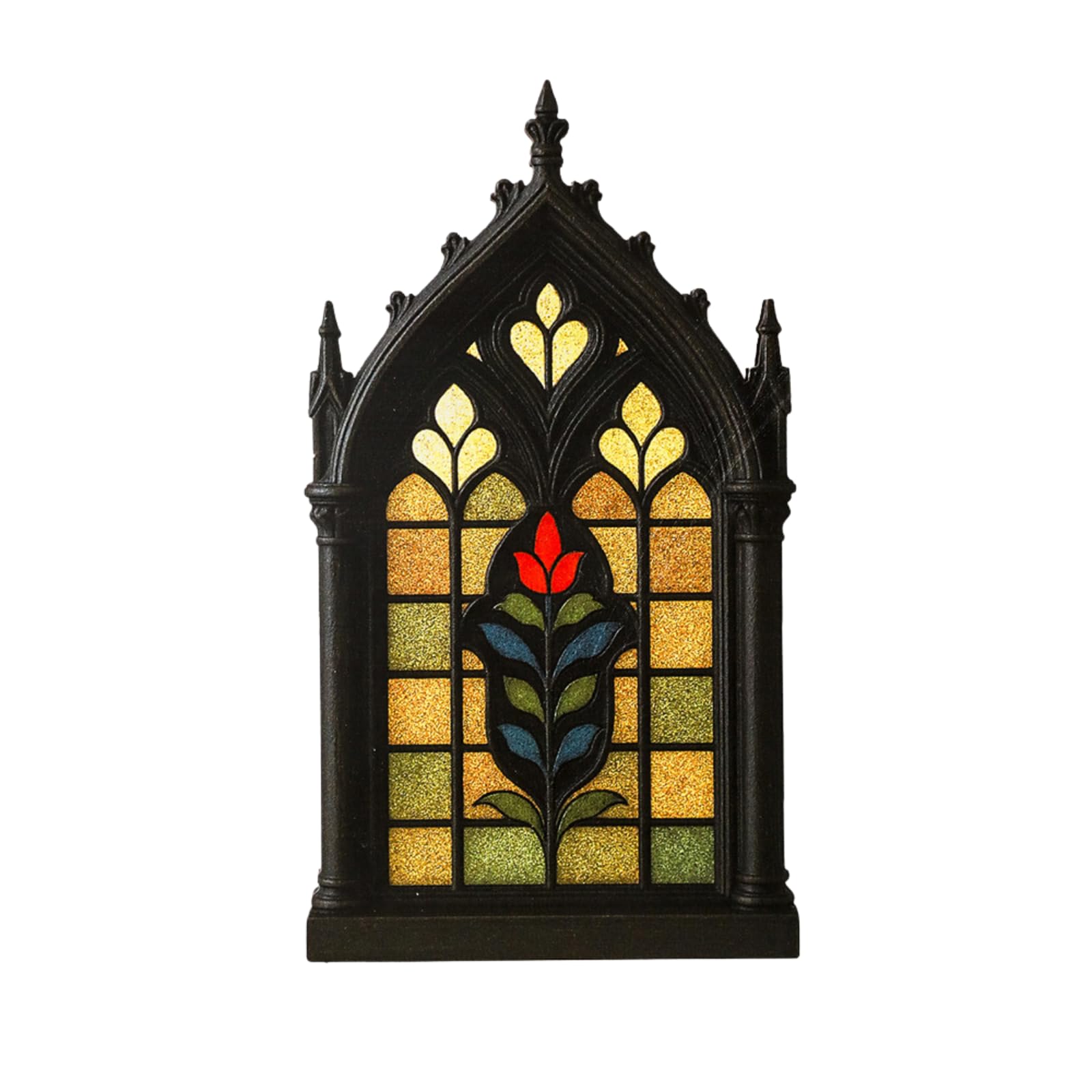 

ADOSSY Stained Glass Style Design Interior Window Door Motif Wall Hanging Ornament Wall Decor Art Panel Antique Style 3 Sizes (L)