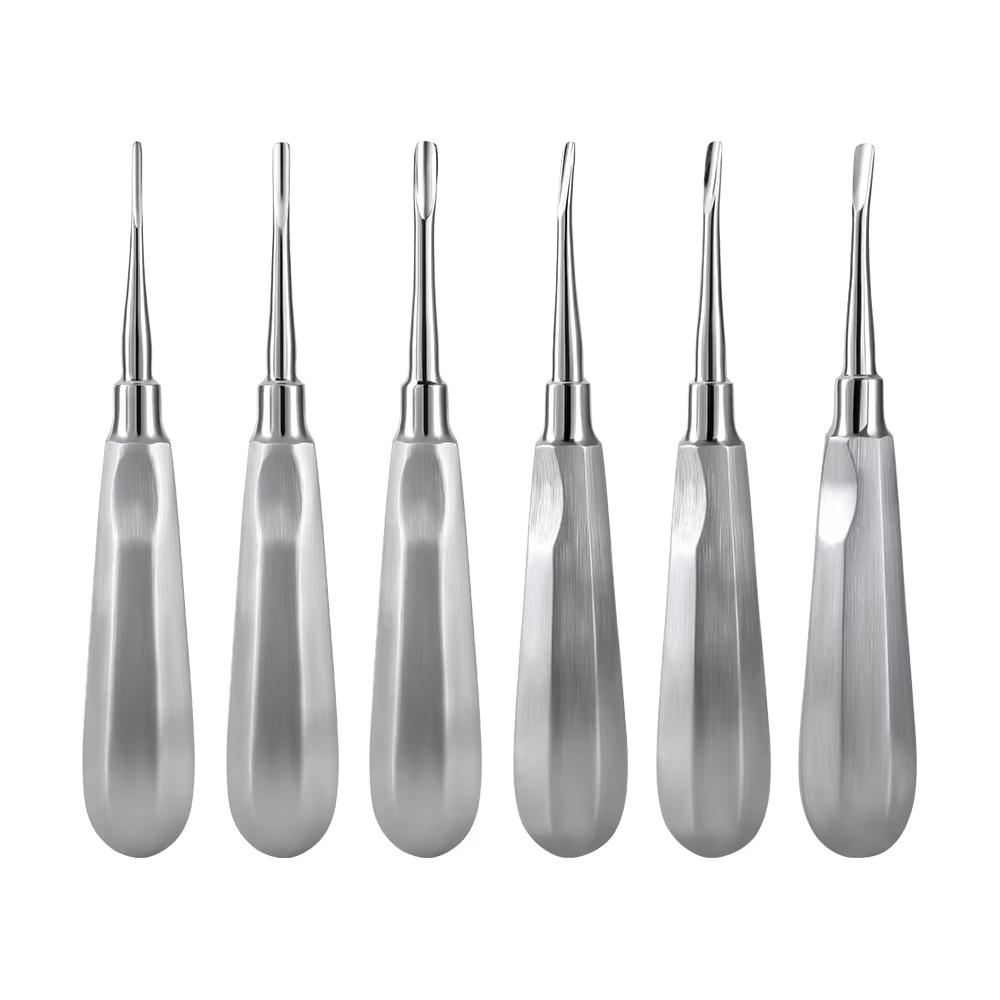 1Pc Dental Extraction Elevator Stainless Steel Tooth Dentist Tool Stright Curved Root Elevator Minimally Invasive Dentistry Tool