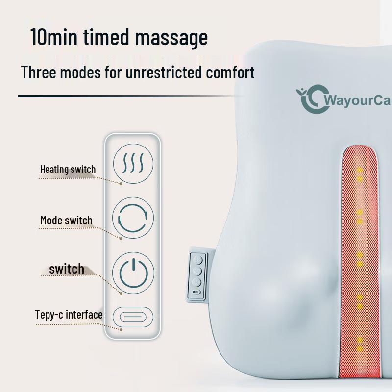 WayourCare Lumbar & Full Back Heating Massage Cushion CN plug (adapter included)
