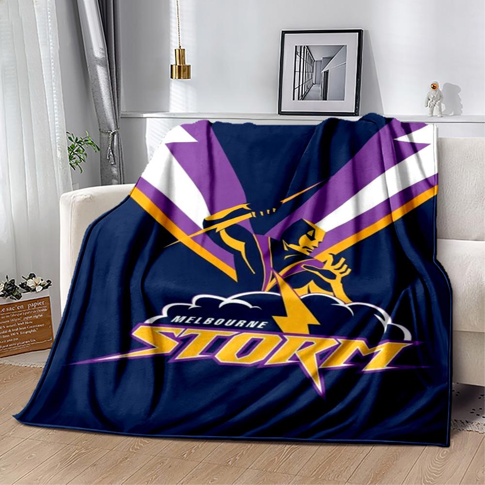 Coperte con logo della squadra Melbourne Storm Adatte per divani, viaggi, soggiorni anche un buon regalo per amici e familiari Adatte a tutte le stagioni.