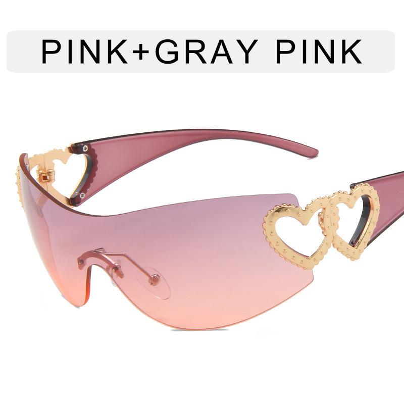 Fashion Stylist Sun Glasses Ladies Luxurious Trending Y2k Sun Glasses Woman Pink Eyewear UV400 Goggle 2000'S Lentes De Sol