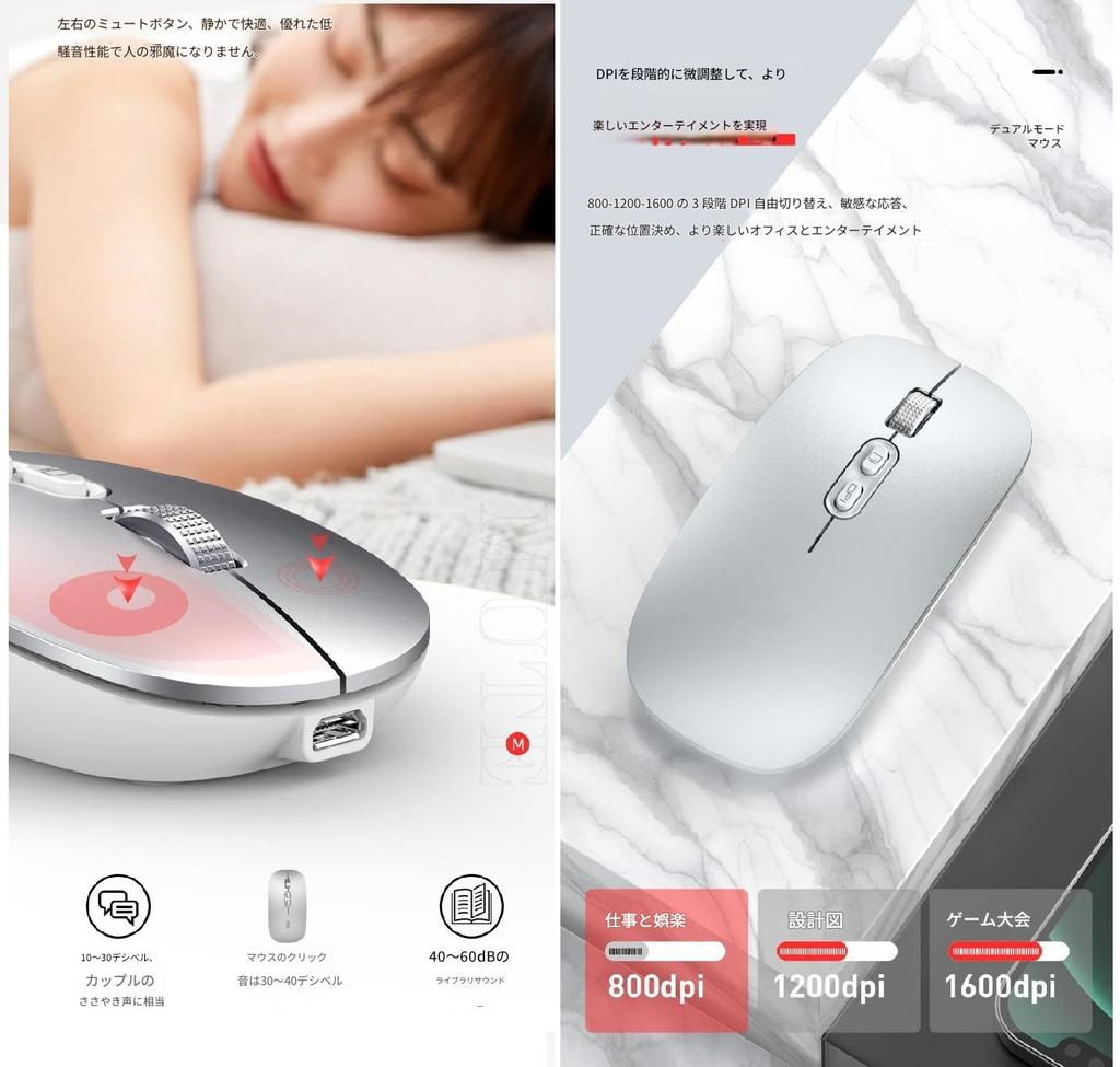 [2025 Ultra-Thin Model, Ultra-Quiet, with Desktop Buttons] Wireless Alloy Wheel Mouse, 2.4GHz Bluetooth, Dual-Use, Slim Gaming Mouse, Rechargeable