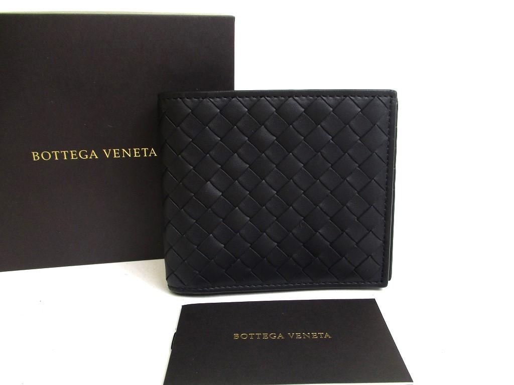 Authentic BOTTEGA VENETA Intrecciato Black Leather Small Bi-Fold Bill Wallet #a536  Refurbished