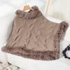 Women's Autumn and Winter Large Size Sleeve Knitted Wool Collar Thickened Thick Crest Shawl Loose Sweater Cape Top Women 6 Colors