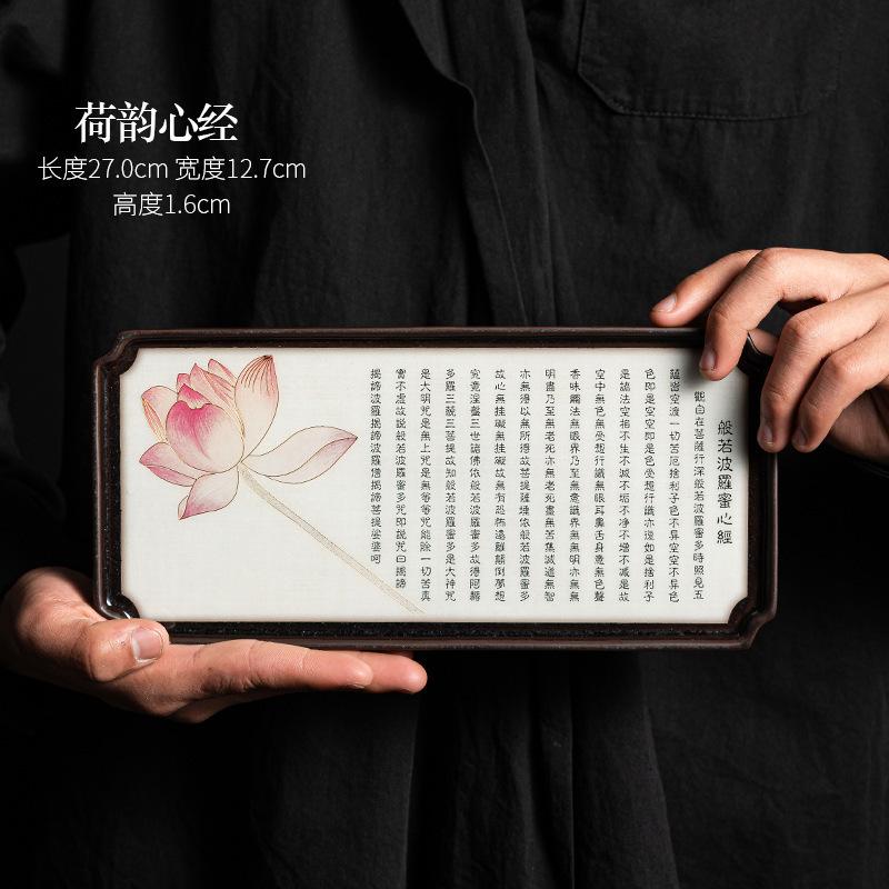 Chinese Landscape Rectangle Tea Tray Cake Rack Coffee Storage Board Teapot Base Dishes for Serving Chinese Tea Set Accessories
