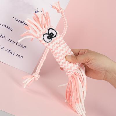 Yousheng Cotton Rope Dog Chew Toy Handmade Cartoon Big Eyes Squeaky Pet Toy Bite Resistant Small Dogs Teething Interactive Toy Pet