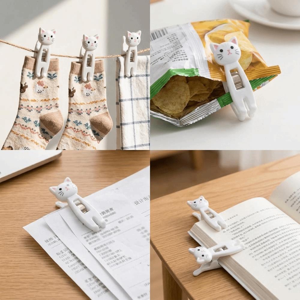 6Pcs Plastic Cute Windproof Clips Small Size Memo Paper Clips Cartoon Clips Hand Account Making