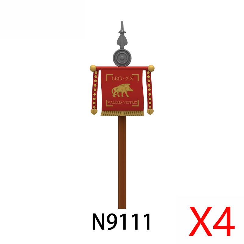 Medieval Military Castle Knight Accessories Building Block Roman Figure Soldier Crusader Viking Shield Armor Eagle Brick Toy S01