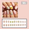 24pcs Square Press On Nail with Chick Pattern Short Artificial Nail Full Cover False Nail Manicure Nail Art for Women