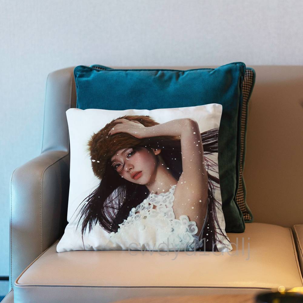 KKarina AAespaS Pillow Case Short Plush Sofa Decorative Gift Home Doublesided Printing Cushio