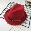 Chain Decor Fedora Hat for Men Women Korean Style British Retro Bowler Hat for Daily Casual Wear Stage Performance
