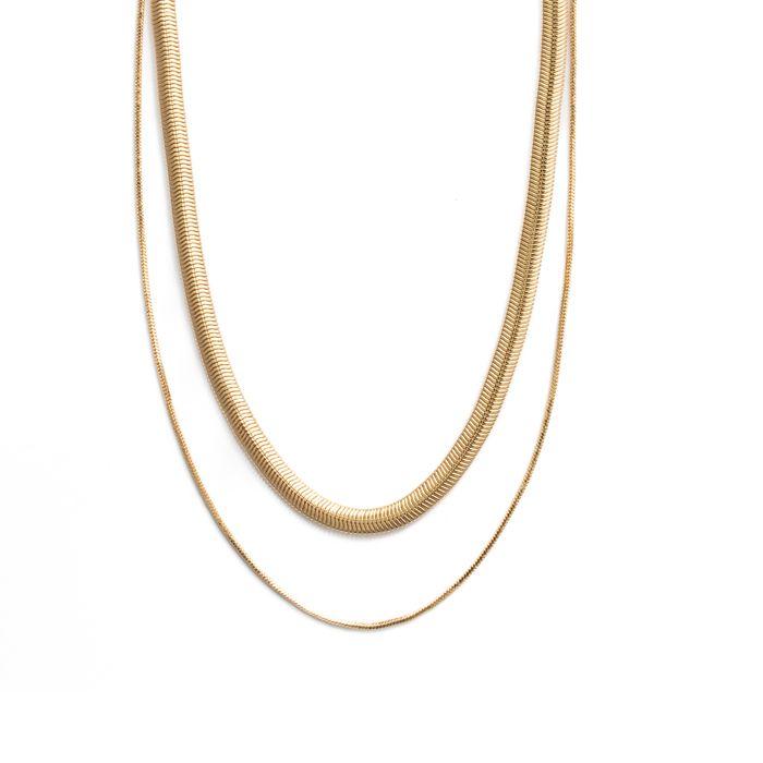 Collier - LUXENTER - Jezo - or jaune 18 carats - alliage métallique - fermoir mousqueton