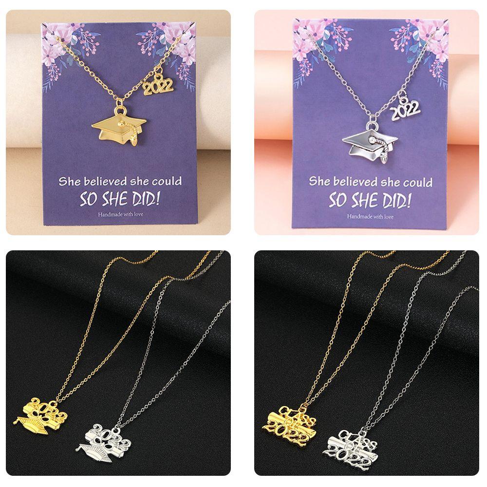 

Graduation Gifts Inspirational 2022 Graduation Thin Chain Graduation Cap Necklace Pendant Choker