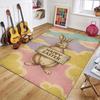 Vintage Farm Rabbit Easter Egg Basket Pattern Carpet Pastoral Festival Decor Non-Slip Soft Mat for Living Room Bedroom