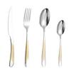 European Stainless Steel Four-Piece Cutlery Set: Star Diamond Steak Knife, Fork, and Coffee Spoon