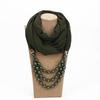 Layered Scarf Necklace Jewelry Two-in-one Chiffon Head Wrap Pearl Pendant Hijab  Performance