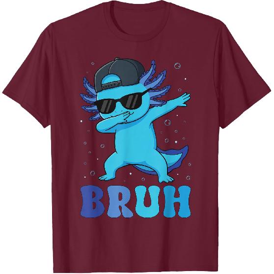 Bruh Dabbing Axolotl Funny Mens Kids Boys Teens Axolotls T-Shirt