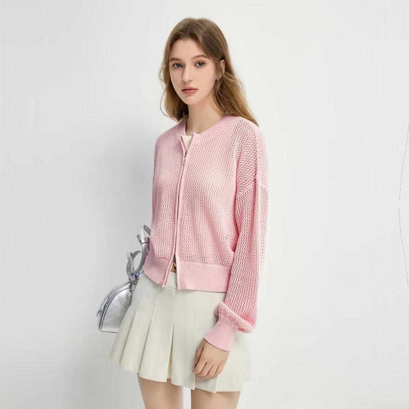 

Women s H-Line Openwork Knit Cardigan L