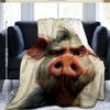 Interesting Pig-themed Pattern Flannel Printed Blanket Suitable for All Seasons Suitable for Living Room Office Sofa and Travel