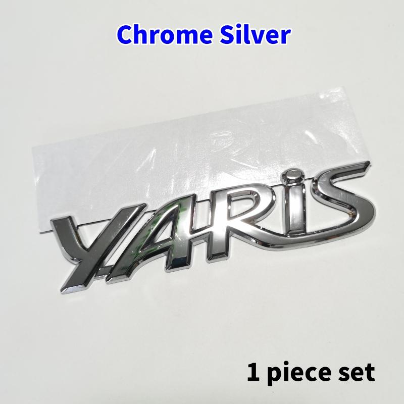 3D Metal Yaris Logo Emblem Badge Matte black Chrome Plated Trunk Letter Sticker For Toyota Yaris Car Exterior Decor Accessories