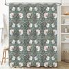 Vintage Floral Shower Curtain Soft Fabric Decorative Bath Rug Cover With Rod Pocket For Home Bathroom Decorations