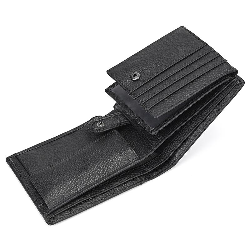 Black Men's Wallet Leather Real Cowhide Business Short Purse For Men Male Leather Purses Classic Leather Card Holder Coin Purse