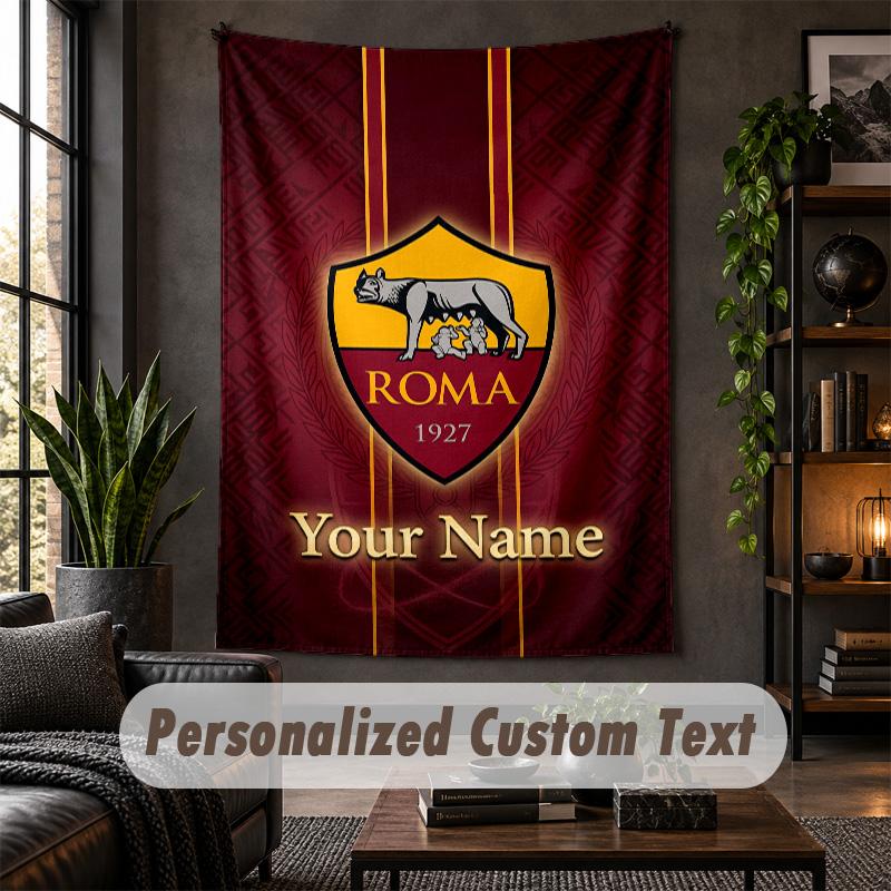 Wall Tapestry AS Roma Print Custom Name Text Wall Hanging Home Decor