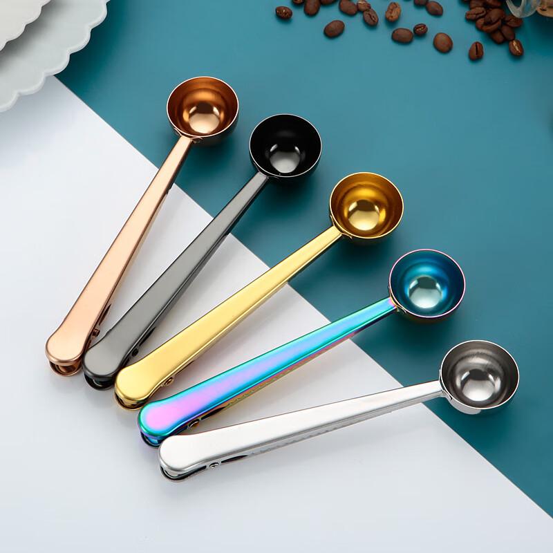 ZISIZ Stainless Steel Coffee Scoop with Bag Clip