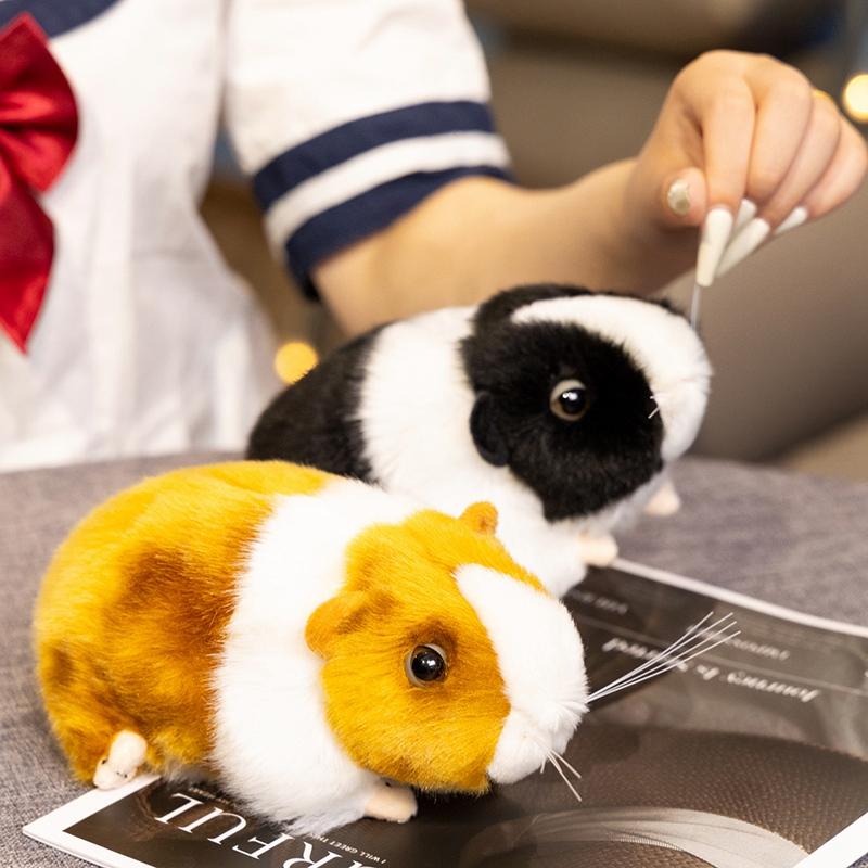 Mini Fur Guinea Pig Plush Doll Pillow Creative Capybara Hamster Stuffed Toy Simulation Animal Figurine Home Decor Birthday Gift