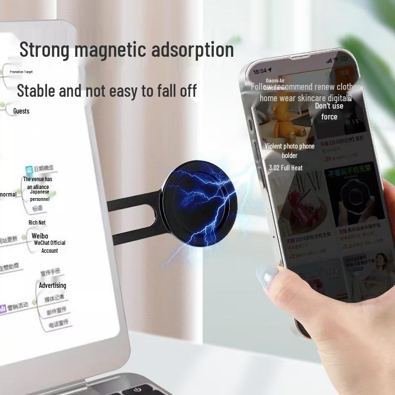 Aluminum Alloy Laptop Expansion Stand with MagSafe Magnetic Phone Holder