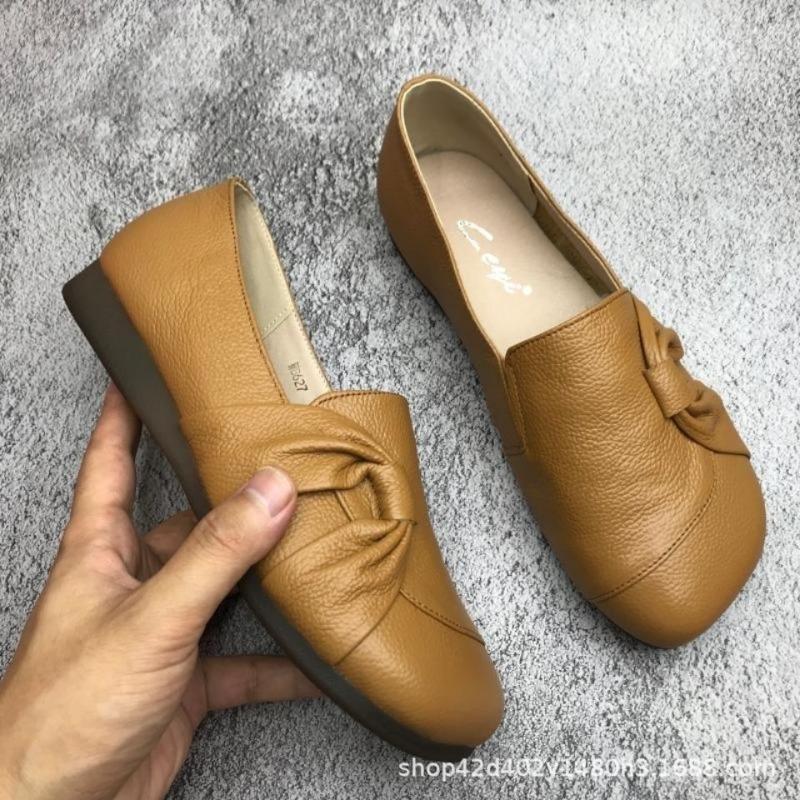 Trendy Casual Single Shoes 2025 Spring New Soft Sole Anti Slip Design Feeling Flat Bottomed Women's Single Shoes Zapatos Mujer