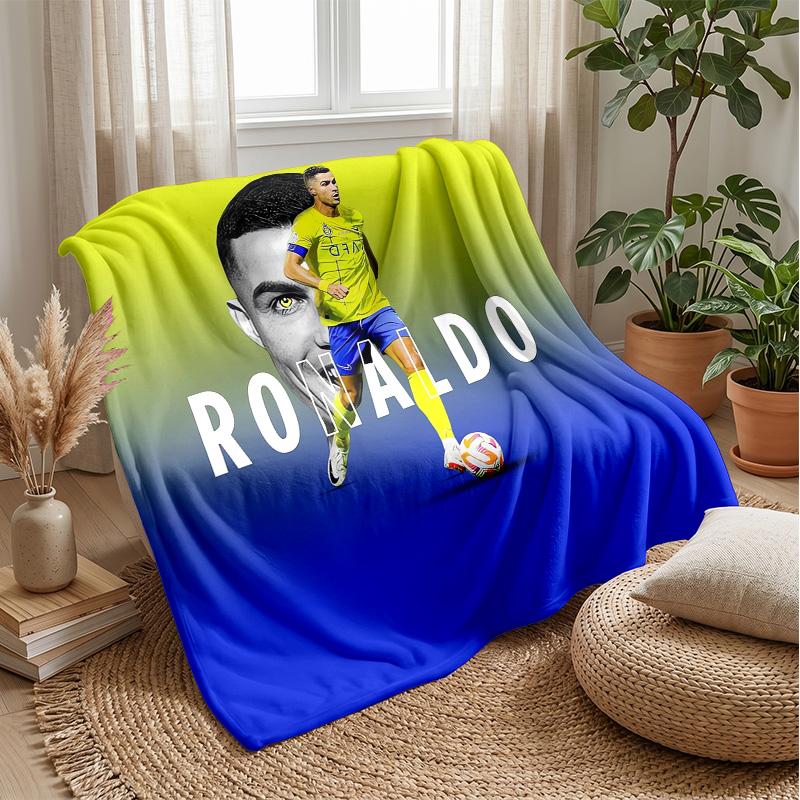 Cristiano Ronaldo Theme Blanket Soft Flannel Blanket Plush Throw Blanket Cozy Sofa Bed Blanket for Home Decor