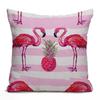 Tropische Rosa Flamingo & Ananas Kissenbezug, Gestreifter Bohème Sommer Kissenbezug Für Heimdekoration (Kein Einsatz)