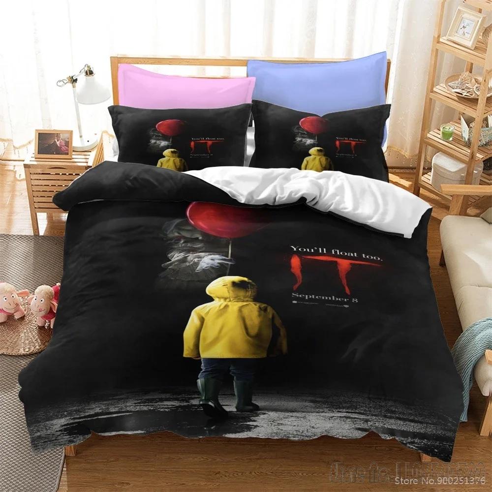 Stephen King's It Twin Full Queen King Duvet Cover Set HD Comforter Cover Bedclothes for Kids Bedding Sets Bedroom Decor