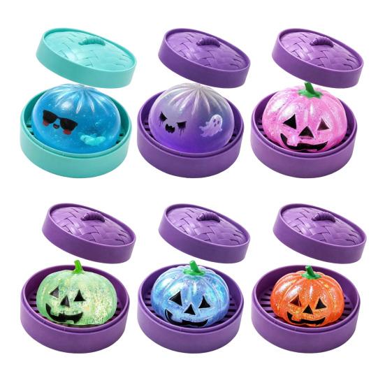 Safe Stress Ball Halloween Dumpling Relief Toy Pumpkin Ghost Steamed Bun Squeeze Adult Sensory Fidget Party Favors Toy