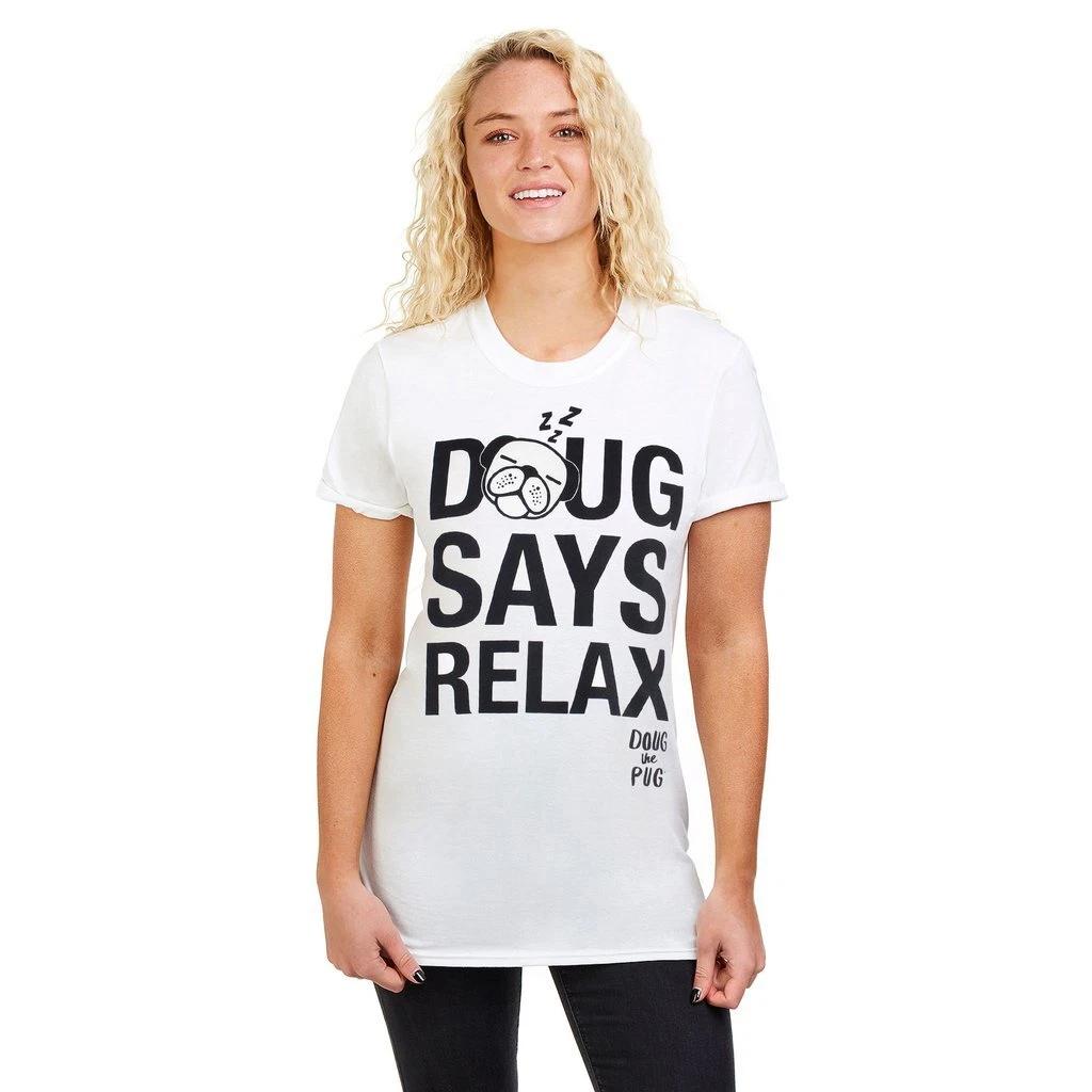 Doug the Pug Relax White T-Shirt S