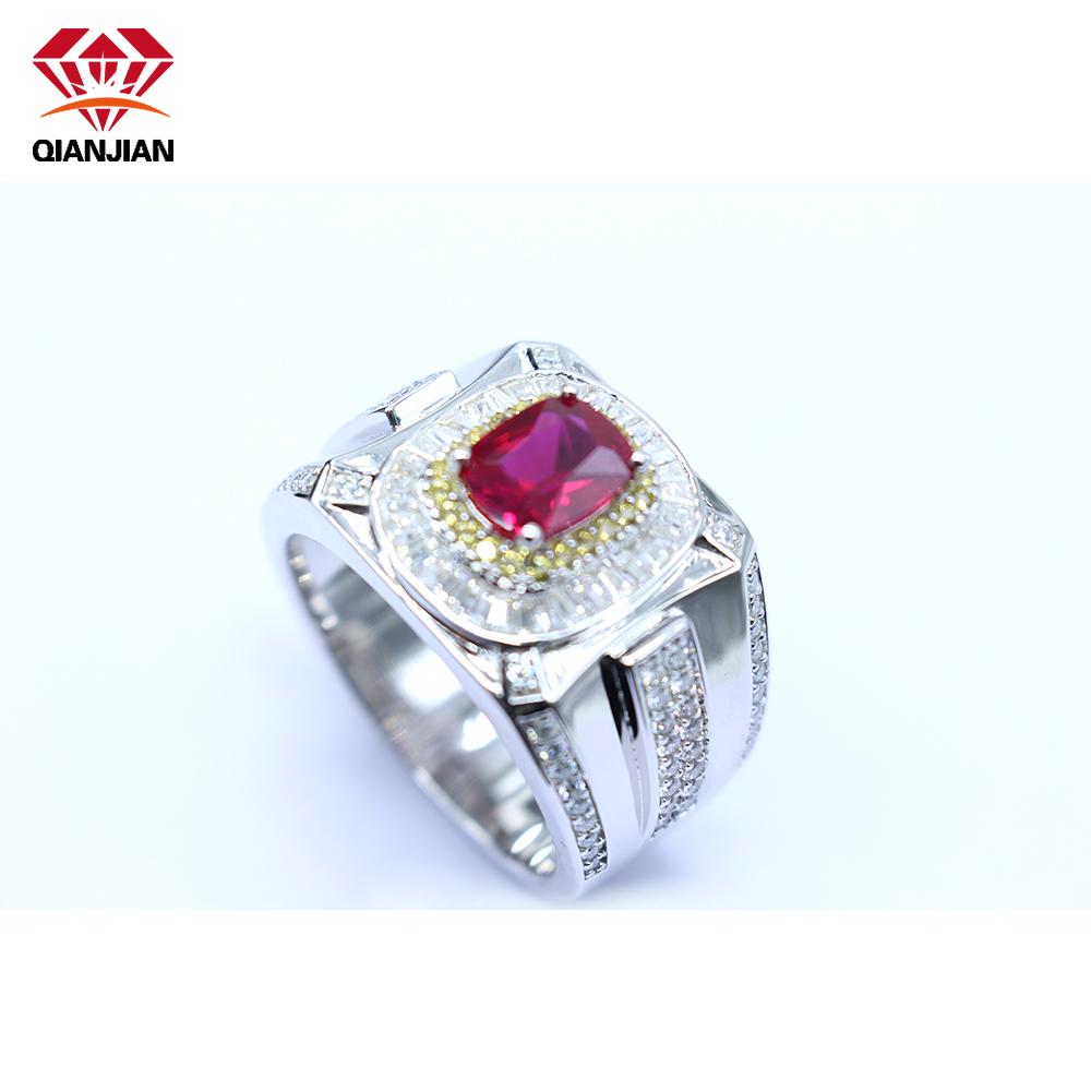 Gropshipping Elegant VVS Moissanite Round Diamond Custom 1ct Ring Sets Fashion Jewelry 925 Silver for Men