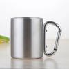 220/300ml Camping Travel Stainless Steel Cup Carabiner Hook Handle Picnic Water Mug Outdoor Travel Hike Cup Portable Mug