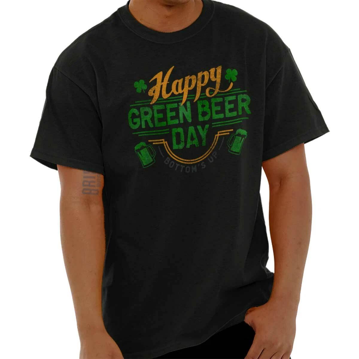 St Patrick s Day Happy Green Beer Day Clover Womens or Mens Crewneck T Shirt Tee XL