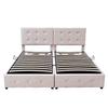 Bed Upholstered 180x200cm Hydraulic Storage Bed High Box Multifunctional Double Skin-Friendly Velvet Fabric Beige Flat