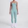 Seamless solid color beauty back vest, trousers, yoga suit set, tight running, fitness, yoga two-piece set