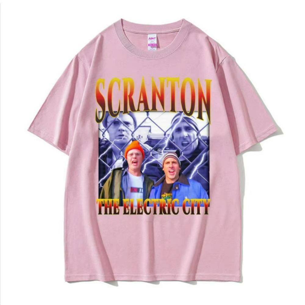 Funny Scranton The Electric City Vintage 90s Movie T Shirts Mens Clothing Fashion Classic Tshirt Cotton Comfort Casual T Shirt