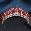 Exquisite Vintage Red Crown Princess Royal Queen Tiaras Bride Headdress Prom Party Wedding Dress Crowns Hair Jewelry Bridal