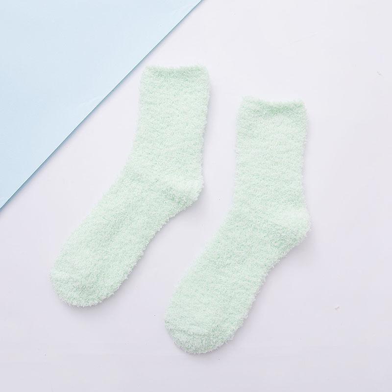 Heart Flanged Flat Women's Socks Rolled Edge Crew Cute Lovely Women's Sleeping Socks Fluffy Bed Sock for Women